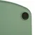 Green plastic surface with black non-slip rubber foot in the corner.