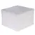 White cube with a soft, plush-like surface. No other visible details or text.