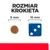 Rozmiar krokieta: średnica 9 mm, porównanie z kostką do gry o boku 16 mm. Widoczne napisy: „ROZMIAR KROKIETA”, „9 mm”, „16 mm”.