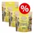 Lucullus Vegan Oatly Garden Stripes Adult, avec potiron, mangue et ananas, 125g. Sceau vegan visible. Symbole de réduction (%) en haut à droite.