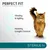 PERFECT FIT Supports Whole Body Health, Vitality & Agility, Healthy Weight Control, STERILE 1+. Text på engelska med bild av katt.