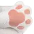 White plush material with pink paw motif, suitable for pet accessories or decoration.