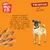 Misfits Twistos with chicken. Treats are tasty twists for dogs to play with, untangle and chew. Image shows twisted treats and a dog beside product description.