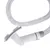 White grooming attachment with brush head and flexible spiral hose, suitable for connection to a vacuum cleaner.