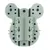 Plastic holder in the shape of an animal head with multiple mounting holes and screws, suitable for wall mounting.