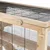 Cornice in legno con griglia metallica e meccanismo di chiusura, adatta per recinti per piccoli animali.