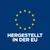 Hergestellt in der EU, umgeben von einem Kreis aus gelben Sternen auf blauem Hintergrund.
