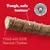 Text: Tough, safe texture. Filled with 100% Natural Chicken. Sigill: European Veterinary Dental Society (EVDS). Bild på tuggsnacks med fyllning.