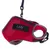 Pettorina rossa con cuciture grigie e chiusura in velcro nera, con la scritta 'Lady'.