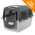 Plastic and metal pet carrier with front wire door, side ventilation panels, handle on top, and orange 'Top Seller' badge in the corner. Water bowl attached inside door.