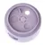 Rund lila plastdel med flera öppningar och en central cirkel, möjligen ett lock eller tillbehör.