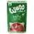 WOW Cat Premium Paté Huhn Pur, 70% kip, graanvrij, Made in Germany, Pure Chicken, Pur Poulet, Solo Pollo. Afbeelding van stukjes vlees op de verpakking.