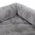 Nahaufnahme eines grauen, weichen Plüschmaterials, geeignet für Polsterung oder Tierbett.