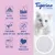 Tigerino Crystals silikatni pijesak za mačke, extremely absorbent, stops odours before they arise, inhibits bacterial growth, dust-free, with baby powder scent. Tekst na engleskom.
