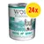 Wolf of Wilderness Arctic Spirit koiran märkäruoka, 800 g tölkki, 100 % grain-free, 24x monipakkaus. Etiketissä susi ja vuoristomaisema.