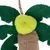 Jouet pour animal en forme d’arbre avec tronc marron, feuilles vertes et boule jaune, fabriqué en tissu et feutrine. Corde visible en haut.