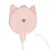 Pink toy in cat head shape with metal connector and white cable, suitable for interactive play.