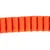 Nahaufnahme eines orangefarbenen, gerippten Textilbands. Materialstruktur sichtbar.