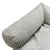 Close-up of a light grey, ribbed fabric cover with soft padding.