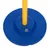 Blue round base with yellow rod, suitable for toys or accessories. Close-up view of the attachment point.