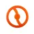 BIONIC orange plastic ring with two bars, suitable as a toy or throwing object.