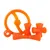 Bionic toy set made of orange plastic, consisting of a ring, bone, ball and cross. Suitable for robust play.