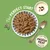 Bowl of kibble with spoon, small dish of creamy food with dried berries, text reads 'The Perfect Start' and 'Proper Meat with freshly prepared, never meat meal'.