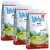 Trois sacs de 1 kg Lillebro Menu Rabbit Kaninchen, alimentation complète pour lapins, texte en anglais : refined with tasty carrot and pea flakes, helps to natural tooth wear, no artificial flavourings.