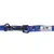 Blauwe hondenhalsband met Superman-motieven, zwarte metalen sluiting en DC-logo op wit label.