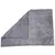 Grey, rectangular blanket made of soft fabric with a slight sheen. One corner is folded over to show the reverse side.
