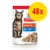 Hill's Science Plan Adult 1-6 mit Ocean Fish, Chunks & Gravy. Verpackung zeigt eine Katze und Schale mit Futter. Gelber Kreis mit rotem Text: 48x.
