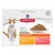 Hill's Science Plan Sterilised Cat Young Adult. 12 x 85 г паучове: 6 с пиле, 6 със сьомга. Видими надписи: Chunks & Gravy, Delicious Selection, без изкуствени аромати или оцветители.