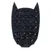 Svart leksak av gummi i form av en Batman-logotyp med flera runda upphöjningar. Text: "BATMAN och alla relaterade karaktärer och element © & TM DC."