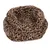 Tiaki pet bed with leopard pattern, soft material, two sizes visible.