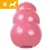 KONG hundelegetøj i pink gummi, størrelse S. Præget tekst: KONG. Gul markering med hvidt S og silhuet af hund. KONG hundelegetøj i pink gummi, størrelse S. Præget tekst: KONG. Gul markering med hvidt S og silhuet af hund.