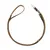 Braune Hundeleine mit verstellbarer Länge, Metallkarabiner und Schlaufe. Material aus robustem Stoff und Metall.