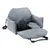 Grey car seat for pets with safety belt, padded cushion and adjustable straps. Suitable for safe transport in the car.