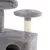 Grey scratching post with sisal-wrapped column, platform and cave. Ideal for cats to climb and scratch.
