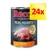 Rocco Real Hearts Chicken, puszka 400 g z widocznym napisem '24x'. Na etykiecie: całe serca kurczaka, zdjęcie mięsa. Produkt drobiowy w zestawie 24 sztuki. Rocco Real Hearts Chicken, puszka 400 g z widocznym napisem '24x'. Na etykiecie: całe serca kurczaka, zdjęcie mięsa. Produkt drobiowy w zestawie 24 sztuki.
