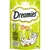 Dreamies przysmak dla kota, smak tuńczyka, 60 g. Tekst: witaminy i minerały, mniej niż 2 kcal na sztukę. Opakowanie z rysunkiem kota i przekrojem przysmaku.