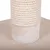 Columna rascadora envuelta con cuerda de sisal, base de felpa beige visible.