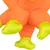 Pattes d'une peluche orange avec extrémités vertes en tissu texturé, vue rapprochée. Aucun texte ou marque visible.