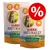 Två förpackningar IAMS Naturally med New Zealand Lamb & Rice, 700 g, för vuxna katter. Stor röd procent-symbol visar rabatt. Synliga märken: vitamin E, omega 3 & 6.