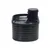 Fontaine à eau noire en plastique pour animaux, réservoir rond avec colonne centrale et bouton visible sur le dessus.