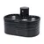 Fontaine à eau noire en plastique beeztees avec réservoir transparent et bec verseur visible sur le dessus.