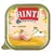 Rinti Finest Senior, NEU, mit Huhn & Pasta. Afbeelding van natvoer voor honden met stukjes kip en pasta op de verpakking.