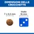 Dimensioni delle crocchette: 7 x 6,5 mm. Confronto con dado blu da 16 mm.