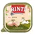 Rinti Finest Senior, NEU, mit Huhn & Reis. Afbeelding van stukjes kip, rijst en een getekende hond op de verpakking.