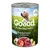 Goood Junior Freiland-Lamm, The First Ethical Petfood. Für mehr Tierwohl. Dose mit Fleischstücken, Kartoffeln und Blaubeeren abgebildet.