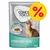 Sterilised cats wet food in gravy, suitable for cats aged 1 year and over. 85g pouch with percentage discount symbol shown. Sterilised cats wet food in gravy, suitable for cats aged 1 year and over. 85g pouch with percentage discount symbol shown.